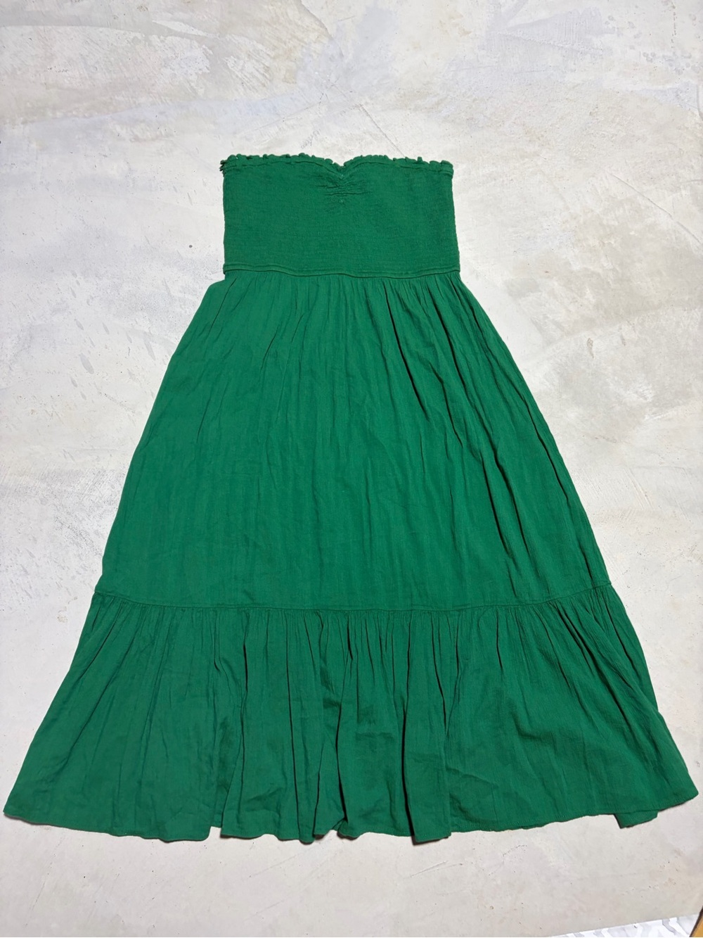 Aerie Green Strapless smocked sun dress large